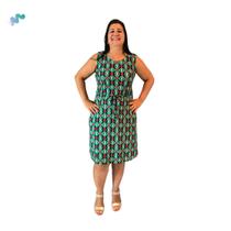 Vestido Plus Size Feminino Estampado Barato - Felicity