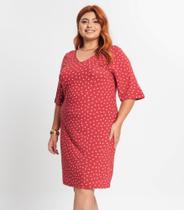 Vestido Plus Size Feminino Estampado Secret em Viscose com Elastano
