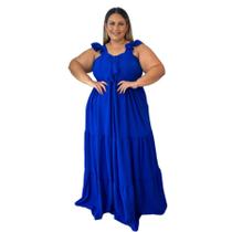 Vestido Plus Size Feminino Longo 3 Marias Laço no Busto 0571 Vestido Plus Size Feminino Longo 3 Marias Laço no Busto 0571