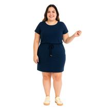 Vestido Plus Size Feminino Manga Curta Elegante Casual Festa