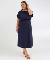 Vestido Plus Size Feminino Midi Canelado Colissê Maris-18029