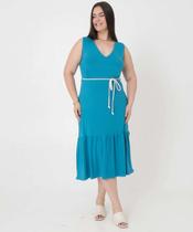 Vestido Plus Size Feminino Midi Fenda Marisa-10032 Vestido Plus Size Feminino Midi Fenda Marisa-10032