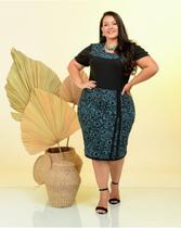 Vestido Plus Size Feminino Midi Tubinho Moda Evangelica Culto Jovem Festividade Final de Ano Oferta