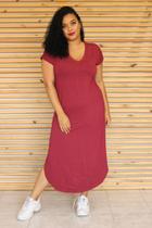 Vestido Plus Size G3,G1,G Midi Tamanhos Grandes com Bolso Malha Saruel