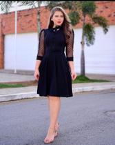 Vestido Plus Size Gode Feminino Elegante Basico + Cinto Incluso Tecido Linha Premium Vestido Plus Size Gode Feminino Elegante Basico + Cinto Incluso Tecido Linha Premium