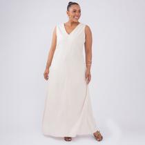 Vestido plus size linho decote v fem Vestido plus size linho decote v fem