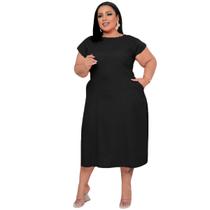 Vestido Plus Size Linho Midi Tendência Moda Grande Festa