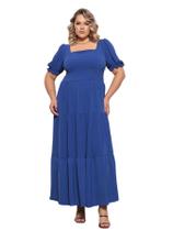 Vestido Plus Size Longo Manga Curta - Z0063