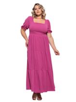 Vestido Plus Size Longo Manga Curta - Z0063