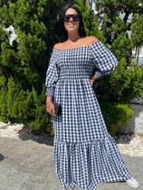 Vestido plus size longo xadrez ajustável ao corpo adulto festa junina moda gestante moda evangelica Vestido plus size longo xadrez ajustável ao corpo adulto festa junina moda gestante moda evangelica