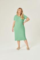 Vestido plus size malha canelada