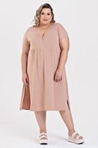 Vestido Plus Size Malha de Viscose Detalhe Transpassado - Serena Vestido Plus Size Malha de Viscose Detalhe Transpassado - Serena