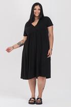 Vestido Plus Size Malha de Viscose Detalhe Transpassado - Serena Vestido Plus Size Malha de Viscose Detalhe Transpassado - Serena