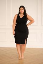 Vestido Plus Size Malha Diagonal Venecia Lunender 69183 Vestido Plus Size Malha Diagonal Venecia Lunender 69183