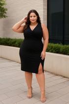 Vestido Plus Size Malha Diagonal Venecia Lunender 69183 Vestido Plus Size Malha Diagonal Venecia Lunender 69183