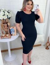 Vestido Plus Size Manga Bufante Moda Evangélica Feminina Vestido Plus Size Manga Bufante Moda Evangélica Feminina