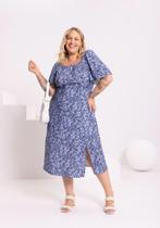 Vestido Plus Size Manga Flare E Decote Reto LUNENDER 49200