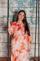 Vestido plus size manga longa - tie dye Vestido plus size manga longa - tie dye