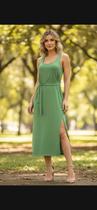 vestido plus size midi decotado com abertura lateral e cinto regulador vestido plus size midi decotado com abertura lateral e cinto regulador