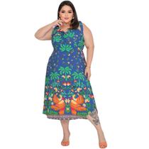 Vestido Plus Size Midi Verão Alça Veste até 50