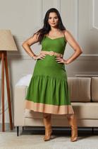 Vestido Plus Size Midi Verde - Adriane Savannah