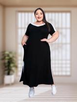 Vestido Plus Size Moda Casual Chique Elegante Longo Fendas Tendência Verão Fashion