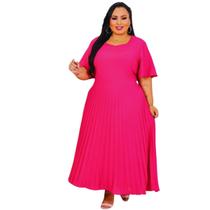 Vestido Plus Size Moda Plissado Festa Madrinha G3 52 54