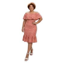 Vestido Plus Size Ombro A Ombro Midi Laise Premium MARRI MARRI