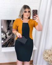 Vestido Plus Size Peplum Blazer Moda Feminina Evangélica