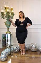 Vestido plus size preto tam m abertura frontal Vestido plus size preto tam m abertura frontal