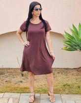 Vestido Plus Size Primavera Verão Malha Viscolycra Soltinho Básico Gravida Evangélica