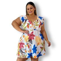 Vestido Plus Size Rodado XGG Decote V Veste 52 ao 58 0586 Vestido Plus Size Rodado XGG Decote V Veste 52 ao 58 0586