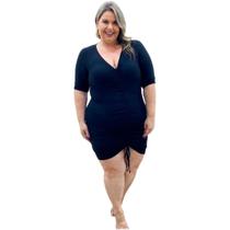 Vestido Plus Size Tubinho Preto Curto Vestido Plus Size Tubinho Preto Curto