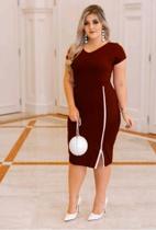 Vestido Plus Size Viés Lascado Moda Evangélica Feminina