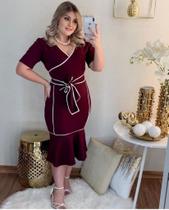 Vestido Plus Size Viés Transpassado Moda Feminina Evangélica