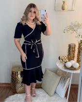 Vestido Plus Size Viés Transpassado Moda Feminina Evangélica