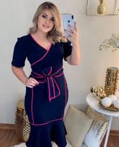 Vestido Plus Size Viés Transpassado Moda Feminina Evangélica