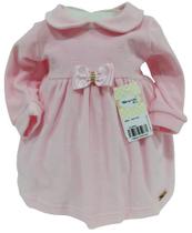 Vestido Plush Luxo Bebê Menina Inverno Enxoval Cód. 2802
