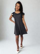 Vestido Poazinho anos 60 e 80 Manga Babado