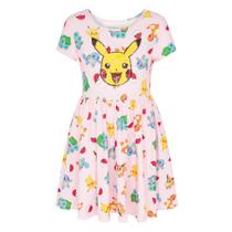 Vestido Pokémon Girl's Pikachu com lantejoulas rosa de 4 a 16 anos