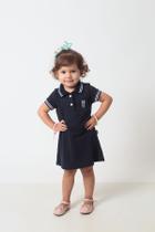 Vestido Polo Infantil Azul Marinho Céu