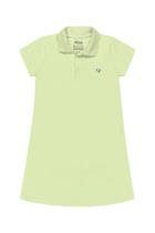 Vestido Polo Manga Curta Infantil Feminino Verde Limão Tamanho 10