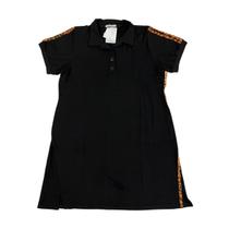 Vestido Polo Moletinho Preto Viscose Plus Size G3 Ao G7 Elastano