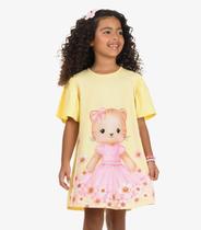 Vestido Poly Flex Touch - Meia Malha Rovi Kids Amarelo Vestido Poly Flex Touch - Meia Malha Rovi Kids Amarelo