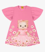 Vestido Poly Flex Touch - Meia Malha Rovi Kids Rosa Vestido Poly Flex Touch - Meia Malha Rovi Kids Rosa
