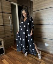 Vestido Pontas em Viscolinho com Bolsos Laterais - Tam G