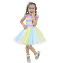 Vestido Pop It Fidget Toy - Popts Saia de Tule (Tutu) Colorida - Moderna Meninas