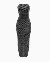 Vestido PORRCEY Hot Drilling Craft Off Shoulder para mulheres