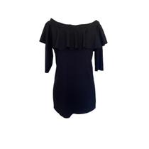 Vestido Preto Babado Dzarm