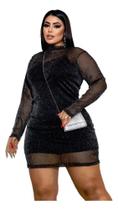 Vestido preto com brilho plus size Vestido preto com brilho plus size